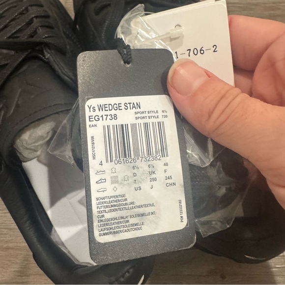 Y’s by Yohji Yamamoto Y3 adidas Wedge Stan Black Leather Sneakers - Picture 10 of 14